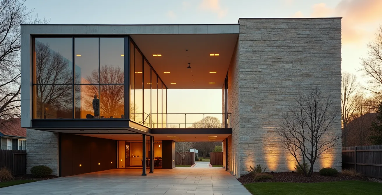 Architecture contemporaine intégrée harmonieusement dans un quartier historique français